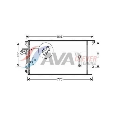 Imagen de PRASCO VNA5244D Condensador con secador 15,3 13,7 Aluminio 688 R 134 a VOLKSWAGEN: Touareg I, PORSCHE: Cayenne