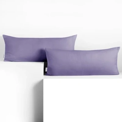 Imagen de DecoKing 2 Fundas de Almohada 40 x 120 cm, algodón, con Cremallera, Color Lavanda y ámbar