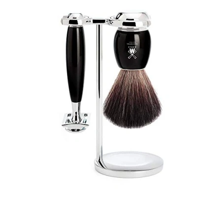 Imagen de Set Afeitado Mühle Brocha Afeitar &amp; Maquinilla Negro Serie Vivo