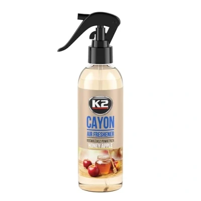 Imagen de K2 CAYON Spray Ambientador Eliminador de Olores para Coche, Oficina y Hogar Más 700 Aplicaciones 250 ml (Manzana Miel)