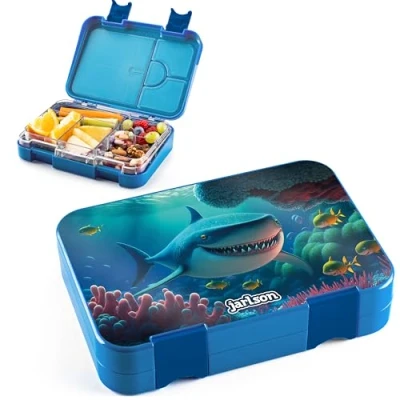 Imagen de Jarlson® fiambrera para niños con 6 compartimentos TONI de tritan caja almuerzo a prueba fugas Lunch box jardín infantes, escuela
