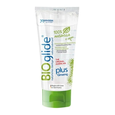 Imagen de JOYDIVISION American BIOglide Gel lubricante plus Ginseng 100 ml I 100% natural y vegano orgánico a base de agua apto para condones látex Lubricación