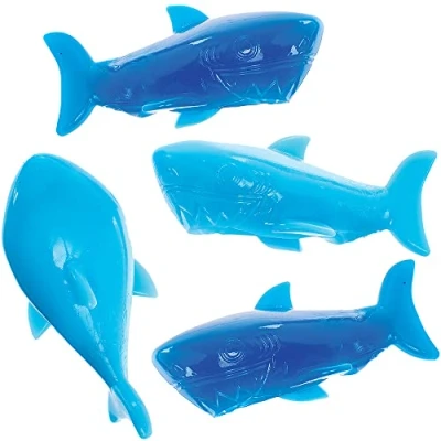 Imagen de Baker Ross FX675 Tiburones voladores elásticos Paquete de 8, Relleno para bolsas fiesta infantiles