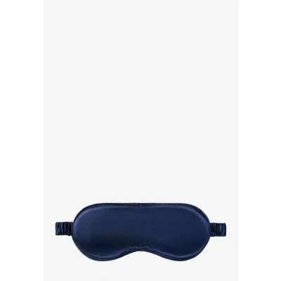 Imagen de Slip Antifaz para dormir de seda, azul marino (talla única), 100% seda morera pura 22 momme, cómoda máscara con banda elástica + relleno y forro interior