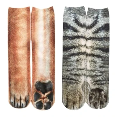 Imagen de 2 Pares De Calcetines Con Patas Animales En 3D, Regalos Divertidos Para Mujeres, Inusuales, Patas, Perros Hombres, Amantes Los