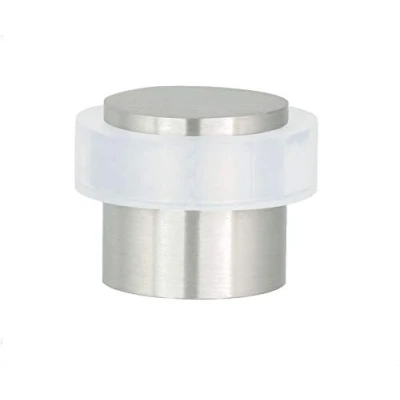 Imagen de EVI Herrajes Tope de Puerta 20 x mm Goma Blanca Silicona Natural Acero Inoxidable Incluye Tornillo + Taco Sujeción Mod. I 157