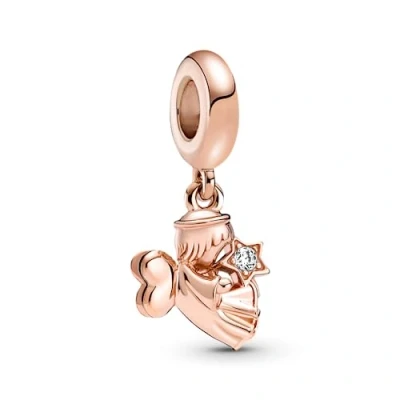 Imagen de Pandora Moments Colgante con diseño de ángel chapado en oro 14 quilates circonitas cúbicas transparentes