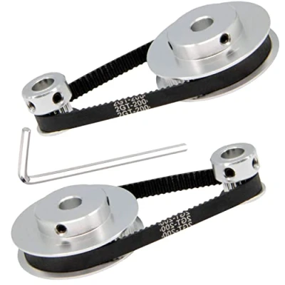 Imagen de TUZUK Juego de 2 piezas GT2 Engranaje síncrono 20 y 60 dientes Polea distribución aluminio 8 mm diámetro interior con Longitud 200 Ancho 6 Correa (20 60T 8B 6)