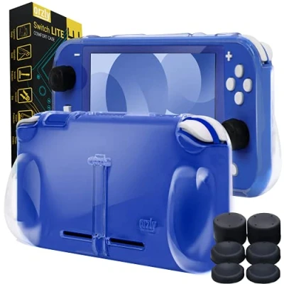 Imagen de Funda para la Nintendo Switch Lite Comfort Grip Case, Carcasa protectora Con puños de mano rellenos integrados parte posterior consola Lite, soporte plegable Transparent