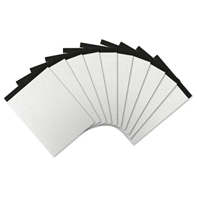 Imagen de Landre 100050636 Bloc de notas sin tapa DIN A5 50 hojas cuadriculado microperforado acabado grisáceo, 10 unidades
