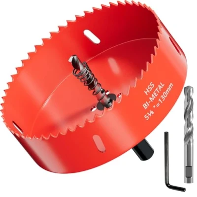 Imagen de Sierras perforadoras de 130 mm, cortador perforación, diseño acero resistente, ideal para hacer tablas Cornhole