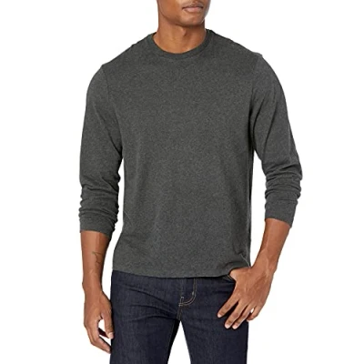 Imagen de Amazon Essentials Camiseta de Manga Larga Ajuste Normal Hombre, Carbón Mezcla, S