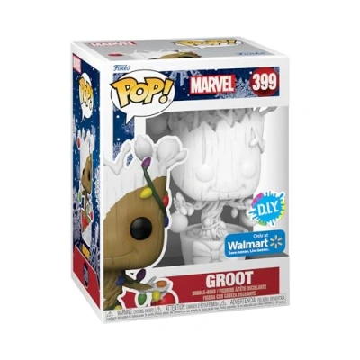 Imagen de Funko Pop! Marvel: Marvel Holiday Groot (DIY) Blanco Comics Cómics Figura de Vinilo Coleccionable Idea Regalo Mercancia Oficial Juguetes para Niños y Adultos