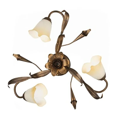 Imagen de ONLI Plafón Lucrezia 3 luces, bronce
