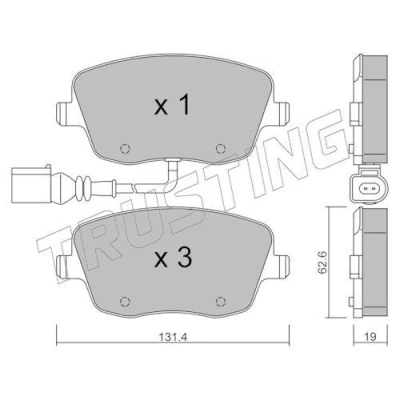 Imagen de TRUSTING 563.1 Juego de pastillas freno con contacto avisador desgaste SEAT: Ibiza 3, Córdoba II Sedán, SKODA: Fabia 2, I Hatchback
