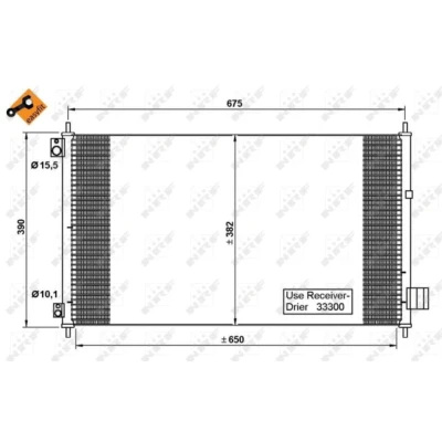 Imagen de NRF EASY FIT 35780 Condensador con junta anular 15,5 10,1 Aluminio 650 HONDA: Accord 7 Limousine, Tourer