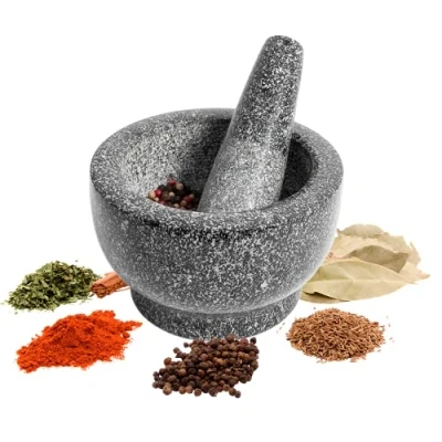 Imagen de Mortero y mazo de granito pulido con maciza piedra natural pesada, 312008