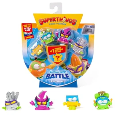 Imagen de SuperThings KAZOOM Power Battle Pack de 5. Contiene 5 (Incluye 1 Figura Sorpresa y capitán Plateado). 2 6