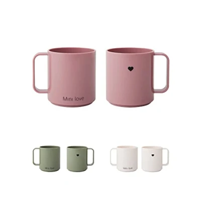 Imagen de Design Letters Vaso de Tritan para bebés y niños, color lila, sin BPA/EA/BPS, con asa, antigoteo, 175 ml, apto lavavajillas