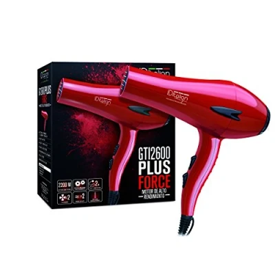 Imagen de ID Italian Design Secador Pelo Profesional GTI 2600 Force Plus Hair Dryer Potencia 2200W Motor AC de Alto Rendimiento 2 Velocidades y 3 Modos Calor Color Rojo