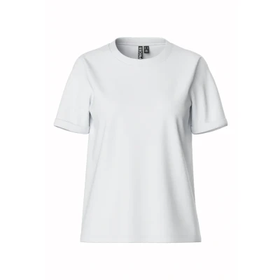 Imagen de Pieces CRIA FOLD UP Solid TEE Camiseta básica, Mujer, Talla: XS, Bright white