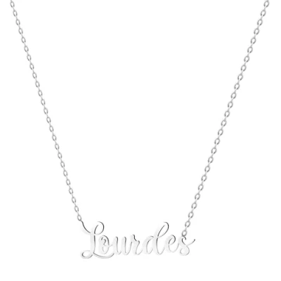 Imagen de various Collar Nombre Lourdes Acero Inoxidable Colgante Personalizado Plateado para Mujer Regalos Personalizados Madres Niña Parejas, Mejor Amiga