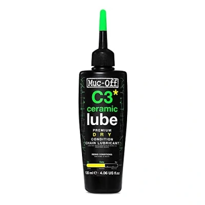Imagen de Muc Off C3 Ceramic Dry Chain Lube, 120 Ml Lubricante de Cadena Bicicleta con Tinte Trazador UV Formulado para Condiciones Climáticas Secas y Polvo