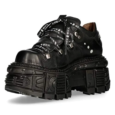 Imagen de New Rock Zapatos Piel Militar Unisex Original Plataforma M.TANK120NSHLACE S1 (39 EU)