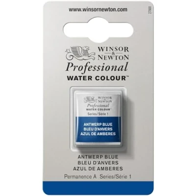 Imagen de Winsor &amp; Newton Acuarela Profesional Pintura De Acuarela, Alta Luminosidad, Resistente a la Luz, Calidad Archivo, 1/2 Godet, Color Azul Amberes