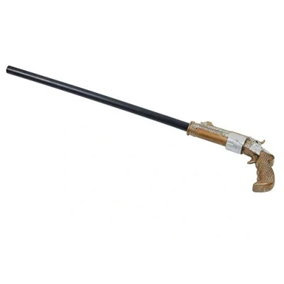 Imagen de Bristol Novelty BA3204 Bastón con Agarre de Pistola, Estilo Steampunk, 1 m, Hombre y Mujer, Color Negro Bronce Halloween