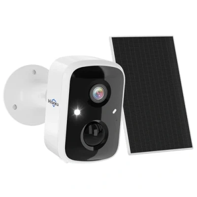 Imagen de Hiseeu Cámara Vigilancia WiFi Exterior Solar，4MP Seguridad Camaras Domicilio sin Cable con Batería，visión Nocturna Color，Detección Humana PIR, Audio Bidireccional