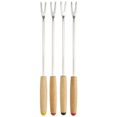 Imagen de Staub Polvo 1444004 Juego con 4 Tenedores de Fondue Corta, Acero Inoxidable, Plata, Unidades