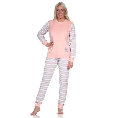 Imagen de Normann Pijama de rizo para mujer, manga larga, con cristal hielo, Rosa., 42 44