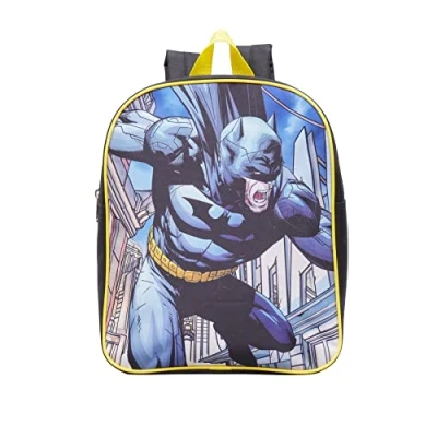 Imagen de Batman Mochila infantil negra Gotham Knight DC para preescolar, Black, Mochilas