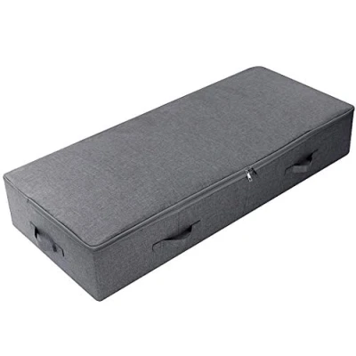 Imagen de Contenedor de almacenamiento grande debajo la cama para edredones, mantas, accesorios cama, Gris negro