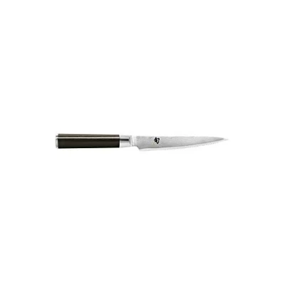 Imagen de KAI Shun Classic Cuchillo japonés multiusos con hoja de 15 cm filo ondulado Damasco 32 capas núcleo VG MAX 61 (±1) HRC Mango madera Pakka forjado