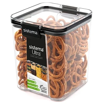 Imagen de Sistema Ultra recipientes de almacenamiento herméticos Tritan para despensas y cocinas 920 ml recipiente plástico guardar alimentos Apilables Sin BPA