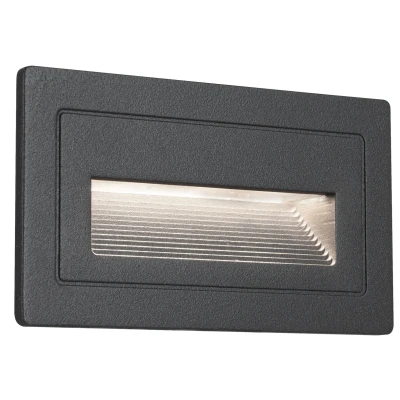 Imagen de Paulmann 94383 Luminaria exterior LED, aplique empotrable Long IP65, blanco cálido, 103x58mm, cuadrado, incl. 1x4 W, iluminación exterior, negro, lámpara aluminio, de jardín 3000 K
