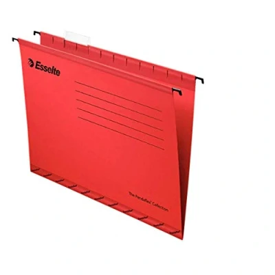 Imagen de Esselte Pendaflex Carpeta con ganchos para colgar (tamaño folio, 25 unidades), color rojo