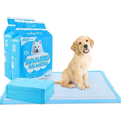 Imagen de Edipets, Empapadores Perros, 60x90 cm, (40 Unidades), Alfombrillas Higiénica Desechables para Mascotas, Toallitas de Entrenamiento y Adiestramiento, Absorbentes, Resistente a Prueba Fugas