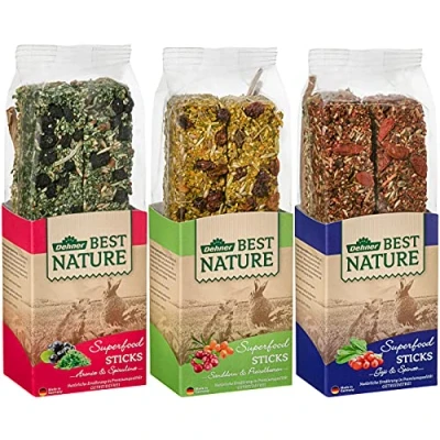 Imagen de Dehner Best Nature Bocadillo para roedores (3 x 140 g, 420 g)