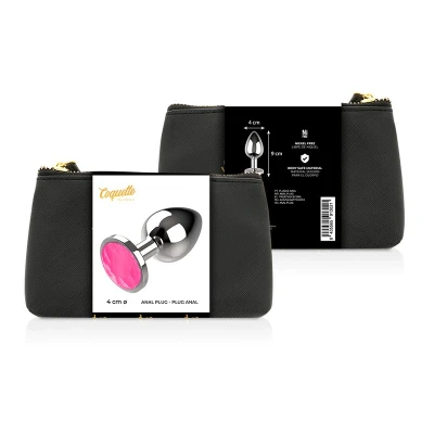 Imagen de Vibrador Plug anal l cristal rosa 4 cm y de metálico Coquette