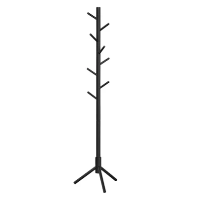 Imagen de VASAGLE Perchero, Perchero de Madera Maciza, en Forma Árbol, 8 Ganchos, 3 Alturas Ajustables, para Ropa, Sombrero y Bolso, Salón, Dormitorio Oficina, Negro RCR004B01