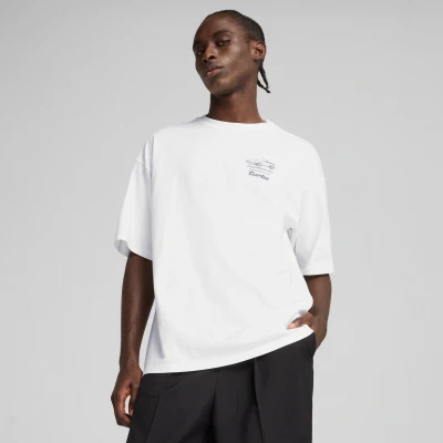 Imagen de Puma Graphic TEE Camiseta estampada, Hombre, Talla: XS, White
