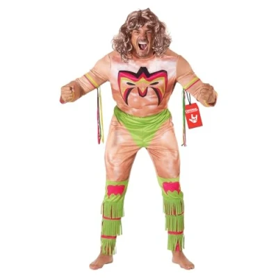 Imagen de Morph Disfraz De Lucha Libre Adulto, Luchador Hombre, WWE Despedida Soltero Musculoso Carnaval Hombre Talla L