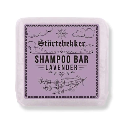 Imagen de Störtebekker® Premium Champú sólido Lavanda vegano hecho a mano para hombre y mujer cuidado de ducha perfumado la piel el cabello hidratante Bar 100g