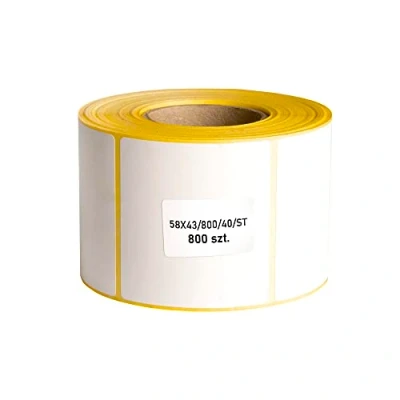 Imagen de MDlabels Etiquetas térmicas blancas en rollo, 58 x 43 mm, 800 unidades, casquillo de 40 adhesivo permanente, para códigos barras