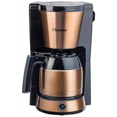 Imagen de Bestron Colección Copper Cafetera con Jarra Termo, 8 Tazas, 900 W, 1 Liter, Acero Inoxidable en Color Cobre