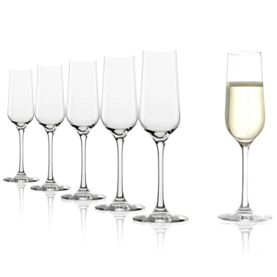 Imagen de Stölzle Lausitz Juego de 6 copas champán Revolution 200 ml, cristal cristal, aptas para lavavajillas, unidades, irrompibles, como sopladas