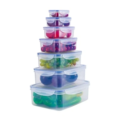 Imagen de Maturi Juego de 7 recipientes almacenamiento alimentos con tapas herméticas, sin BPA, 0.12L 3.8L